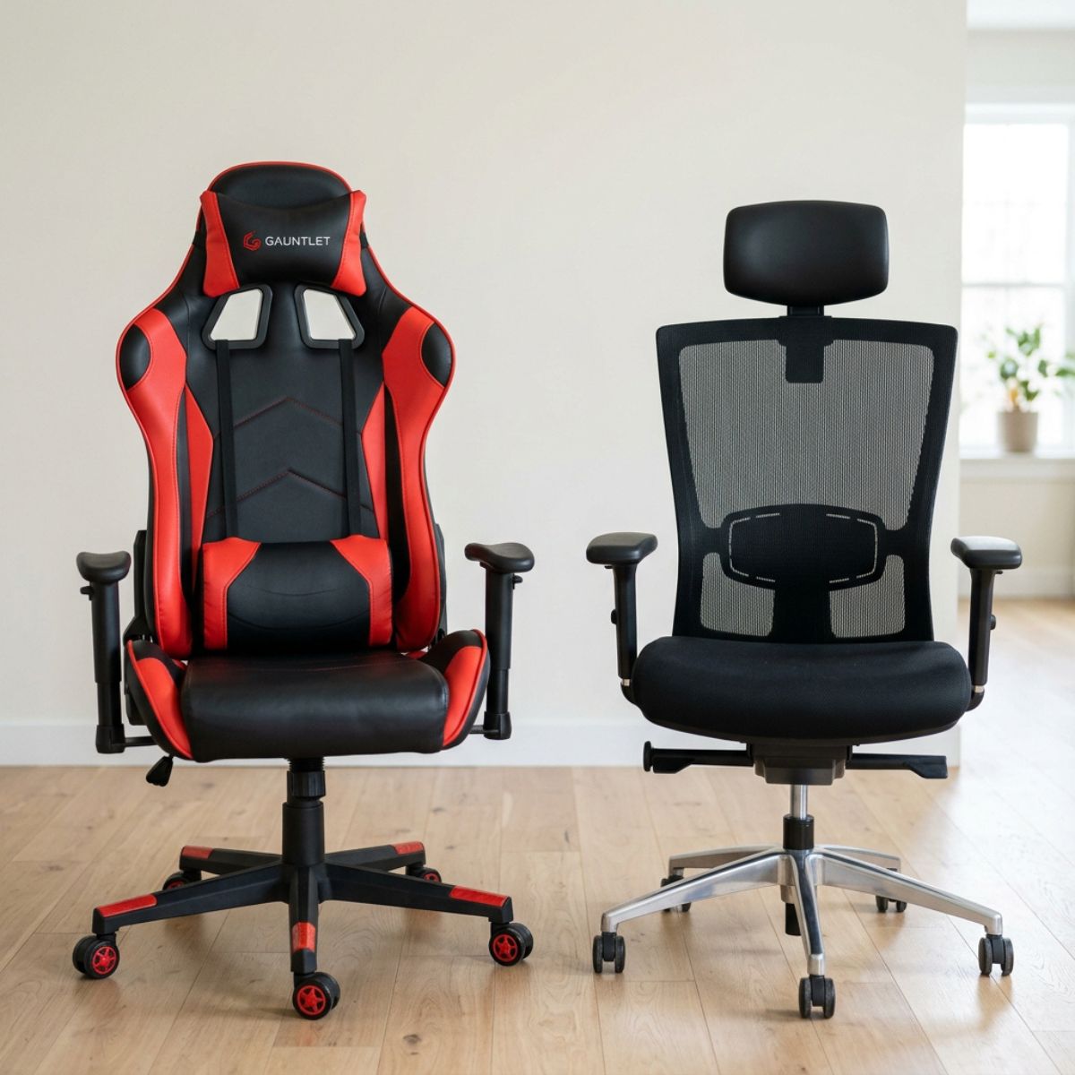 silla gaming y silla ergonómica de oficina comparadas